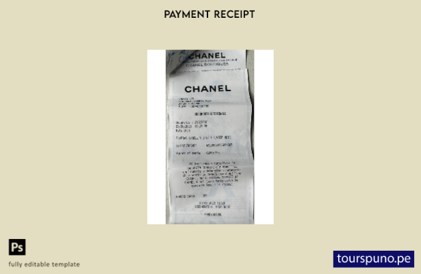 lista para imprimir plantilla de cheque de pago de boutiques Chanel